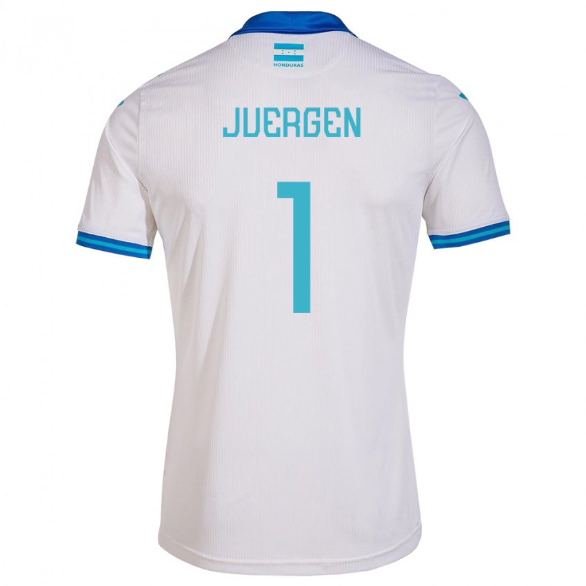 Criança Camisola Honduras Juergen García #1 Branco Principal 24-26 Camisa Brasil