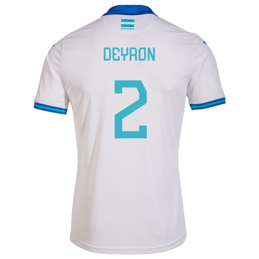 Criança Camisola Honduras Deyron Martínez #2 Branco Principal 24-26 Camisa Brasil