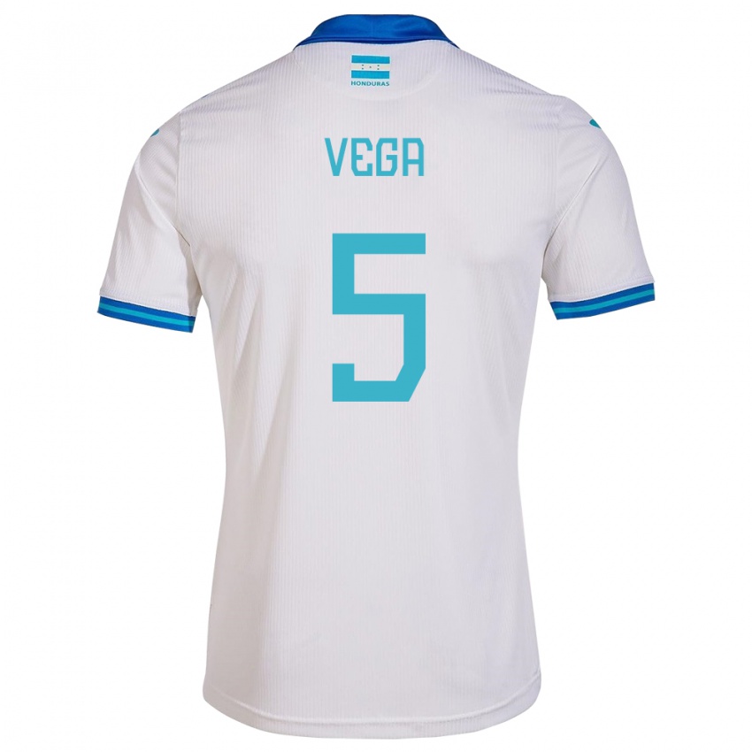 Criança Camisola Honduras Luis Vega #5 Branco Principal 24-26 Camisa Brasil