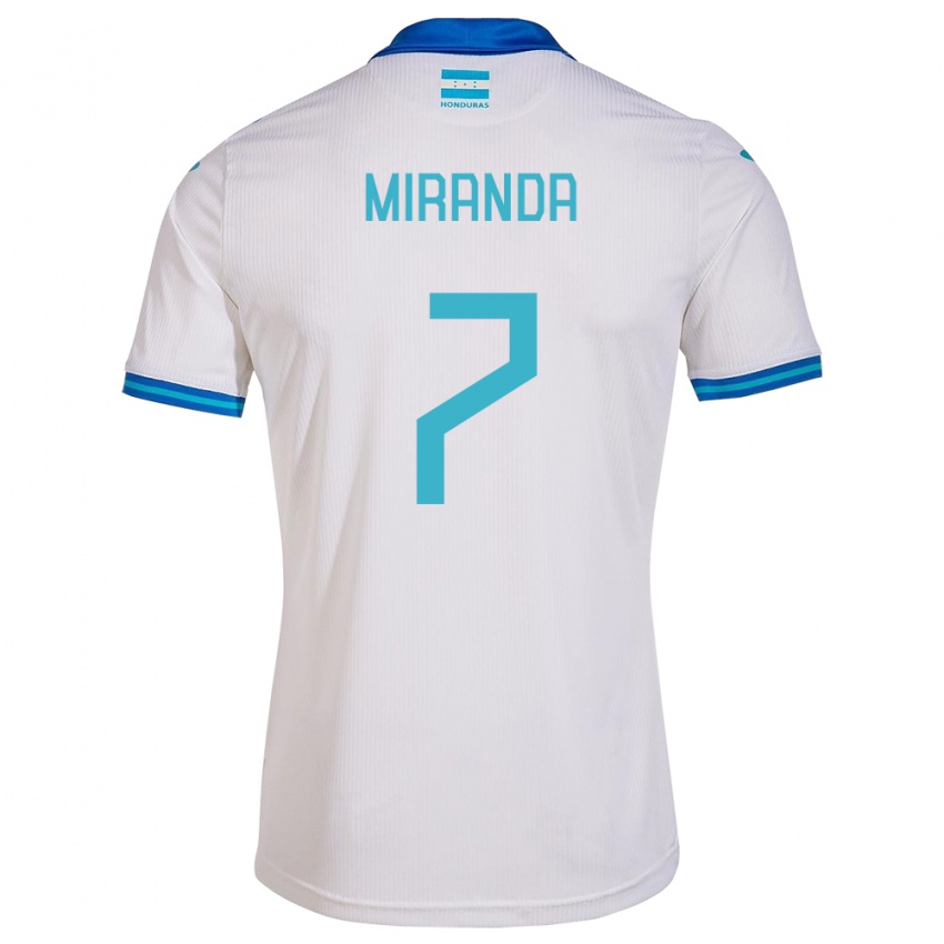 Criança Camisola Honduras Jeffry Miranda #7 Branco Principal 24-26 Camisa Brasil