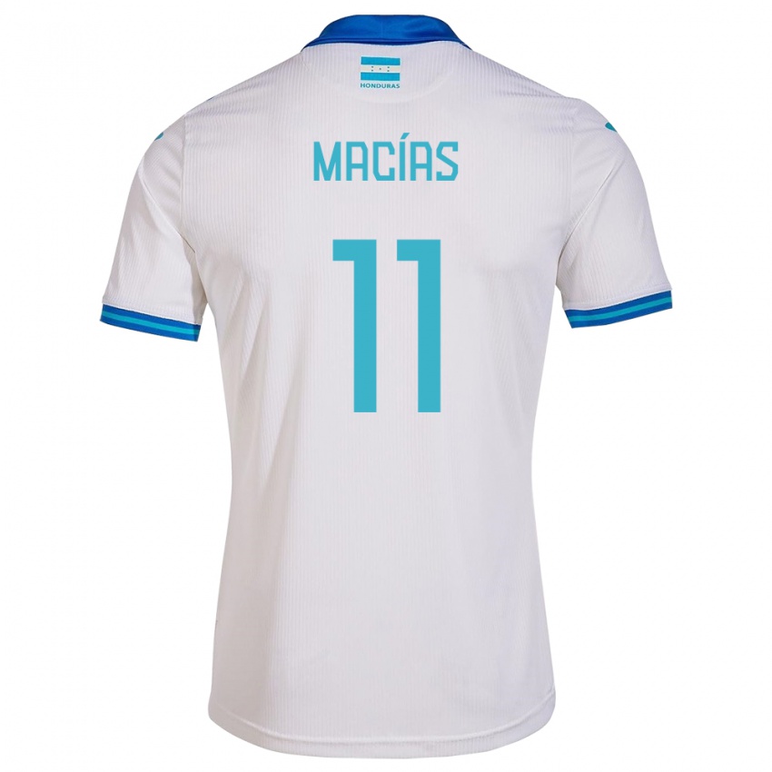 Criança Camisola Honduras Jefryn Macías #11 Branco Principal 24-26 Camisa Brasil