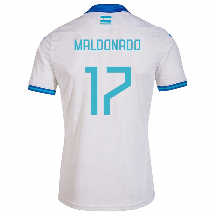 Criança Camisola Honduras Axel Maldonado #17 Branco Principal 24-26 Camisa Brasil