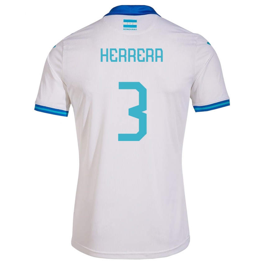 Criança Camisola Honduras David Herrera #3 Branco Principal 24-26 Camisa Brasil