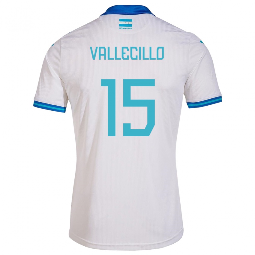 Criança Camisola Honduras Eric Vallecillo #15 Branco Principal 24-26 Camisa Brasil