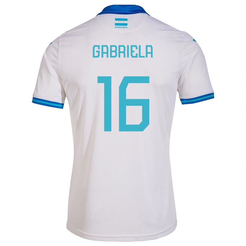 Criança Camisola Honduras Gabriela García #16 Branco Principal 24-26 Camisa Brasil