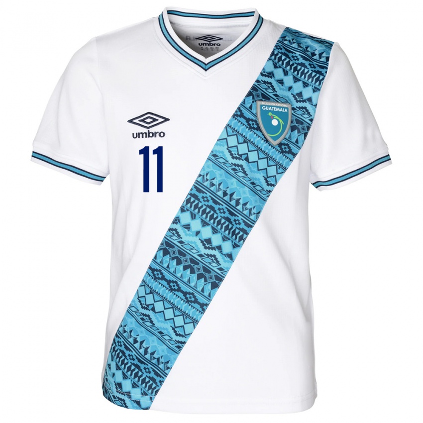 Criança Camisola Guatemala Savianna Gómez #11 Branco Principal 24-26 Camisa Brasil