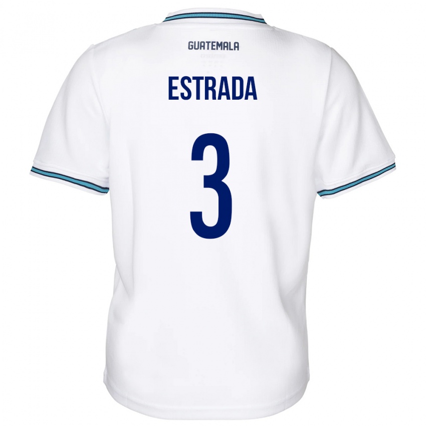 Criança Camisola Guatemala Carlos Estrada #3 Branco Principal 24-26 Camisa Brasil