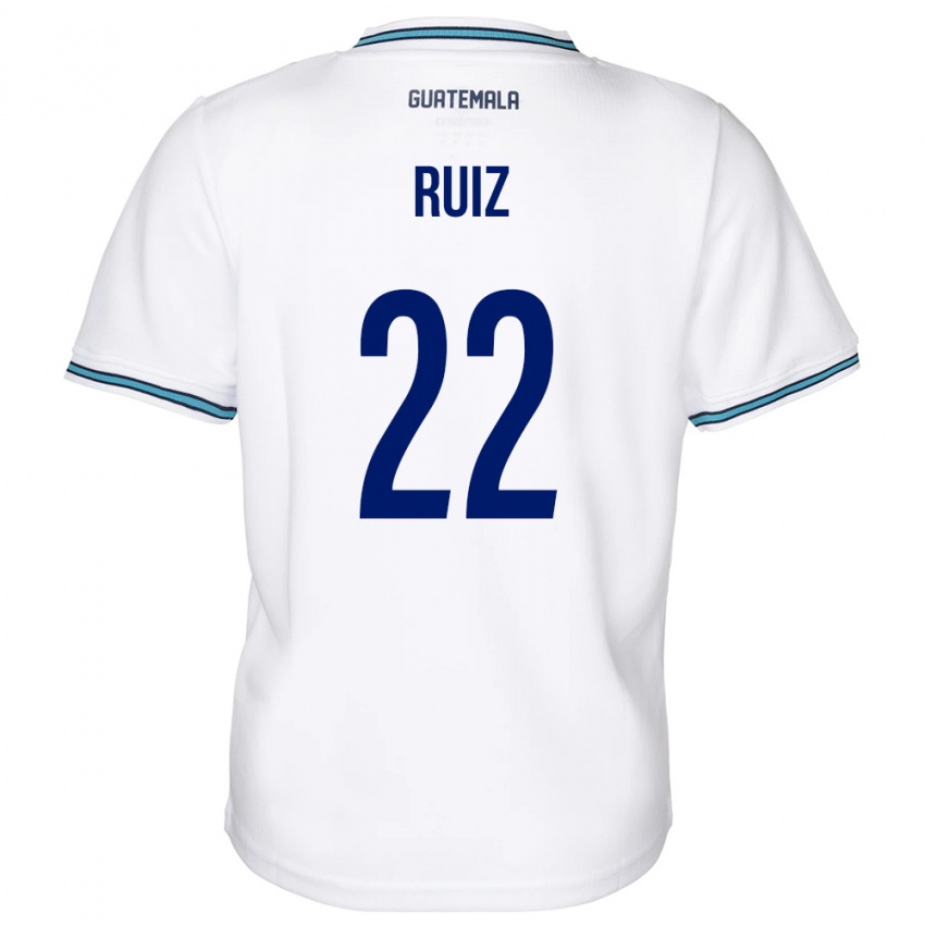 Criança Camisola Guatemala Kevin Ruiz #22 Branco Principal 24-26 Camisa Brasil