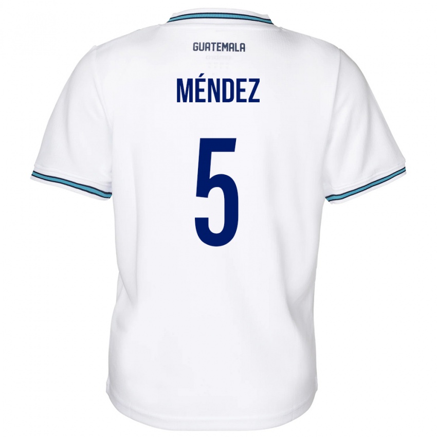 Criança Camisola Guatemala Diego Méndez #5 Branco Principal 24-26 Camisa Brasil