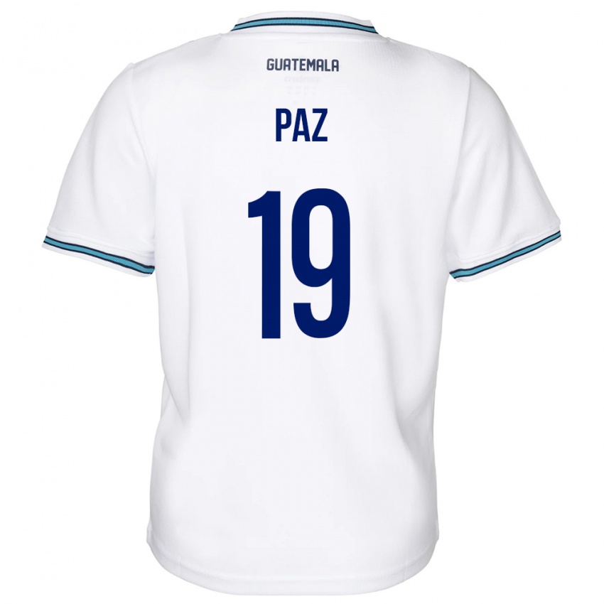 Criança Camisola Guatemala Vidal Paz #19 Branco Principal 24-26 Camisa Brasil