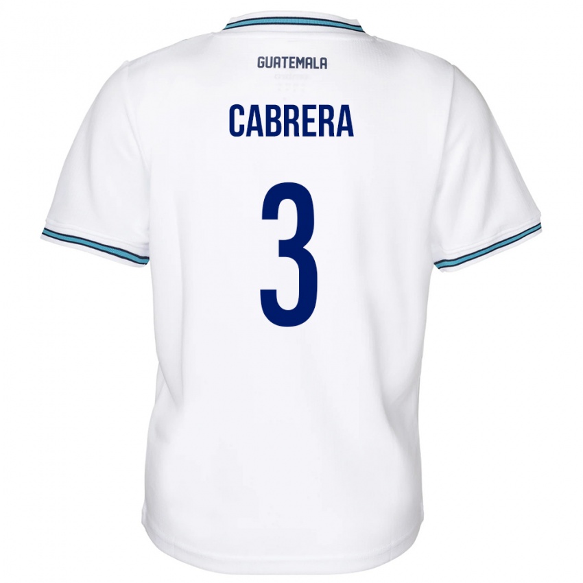 Criança Camisola Guatemala Gabriel Cabrera #3 Branco Principal 24-26 Camisa Brasil