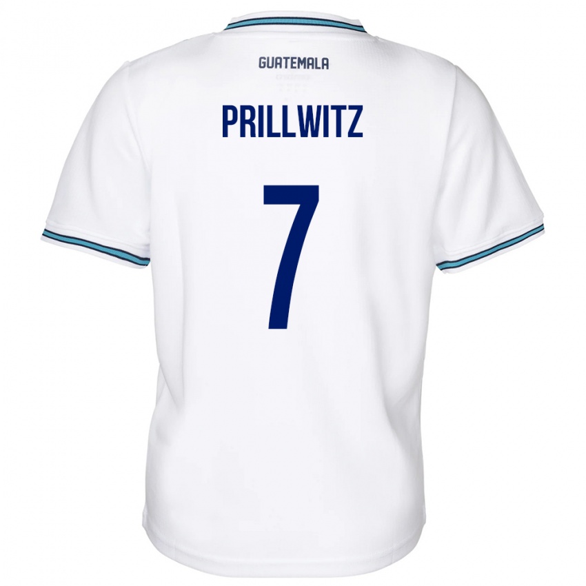 Criança Camisola Guatemala Héctor Prillwitz #7 Branco Principal 24-26 Camisa Brasil