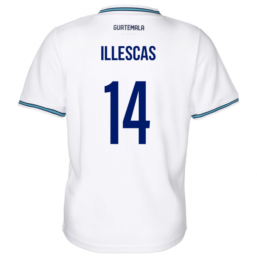 Criança Camisola Guatemala Kevin Illescas #14 Branco Principal 24-26 Camisa Brasil