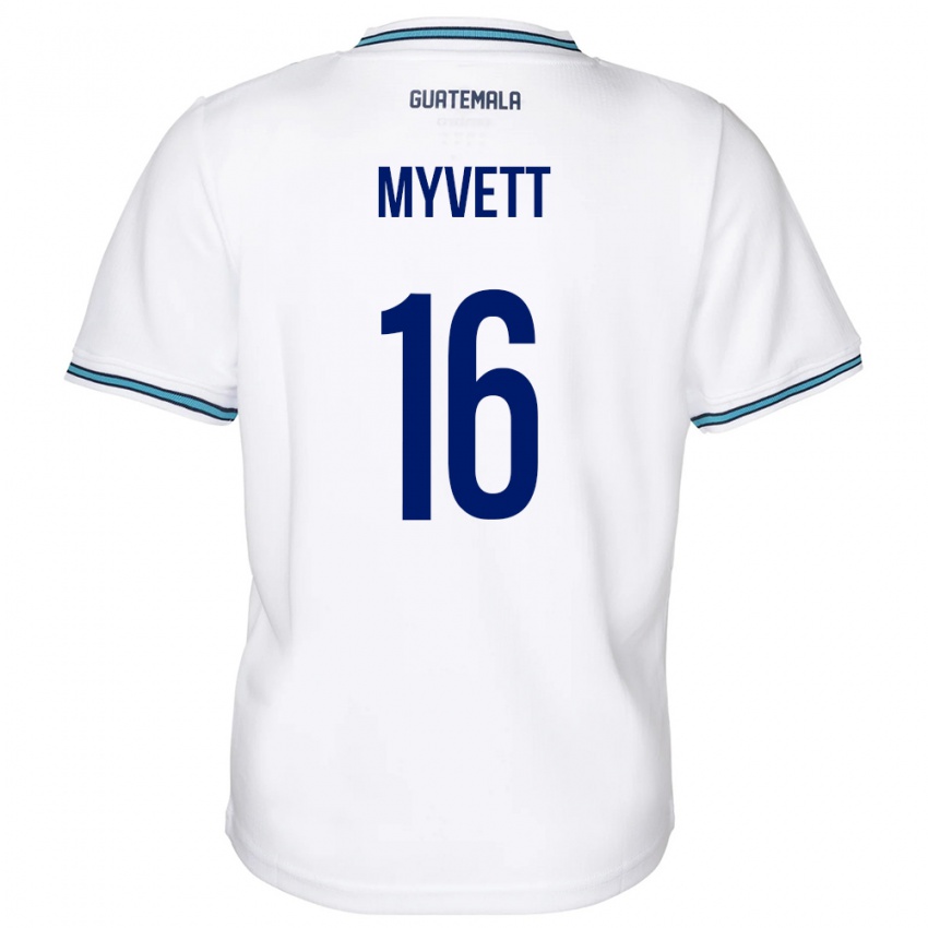 Criança Camisola Guatemala Jemery Myvett #16 Branco Principal 24-26 Camisa Brasil