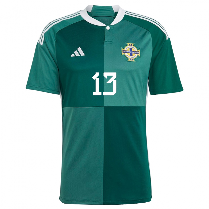 Criança Camisola Irlanda Do Norte Senan Devine #13 Verde Principal 24-26 Camisa Brasil