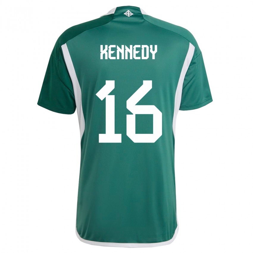 Criança Camisola Irlanda Do Norte Matty Kennedy #16 Verde Principal 24-26 Camisa Brasil