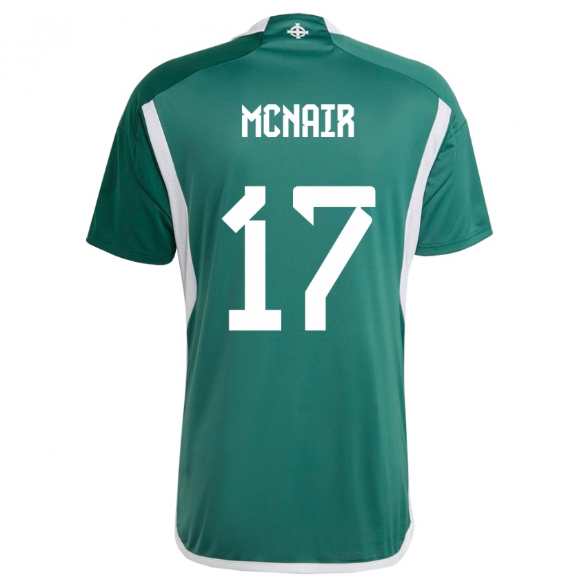 Criança Camisola Irlanda Do Norte Paddy Mcnair #17 Verde Principal 24-26 Camisa Brasil