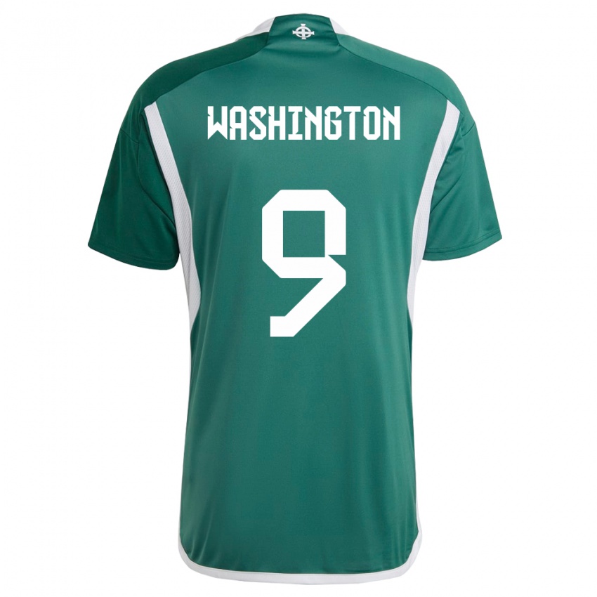 Criança Camisola Irlanda Do Norte Conor Washington #9 Verde Principal 24-26 Camisa Brasil