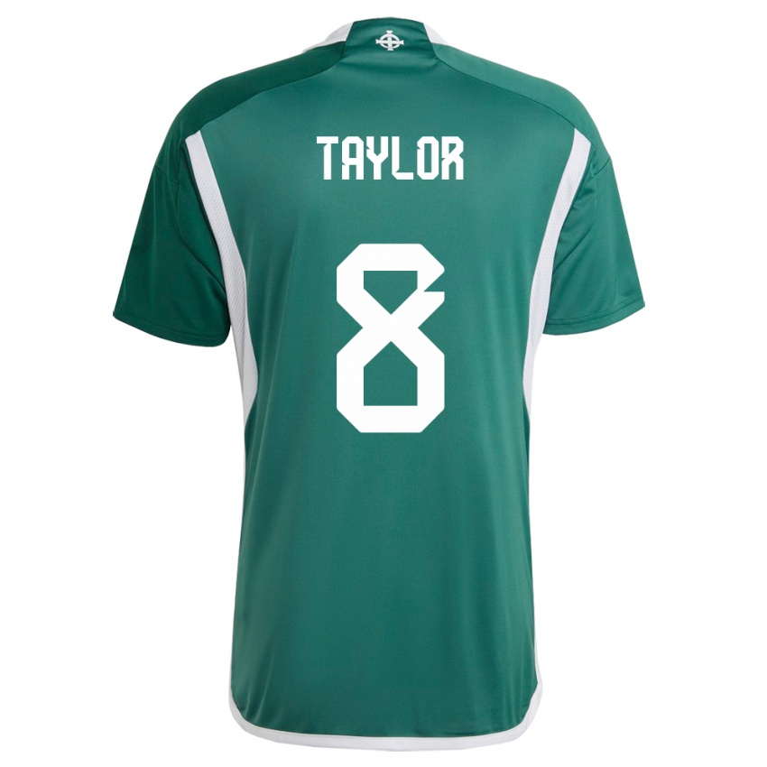 Criança Camisola Irlanda Do Norte Dale Taylor #8 Verde Principal 24-26 Camisa Brasil