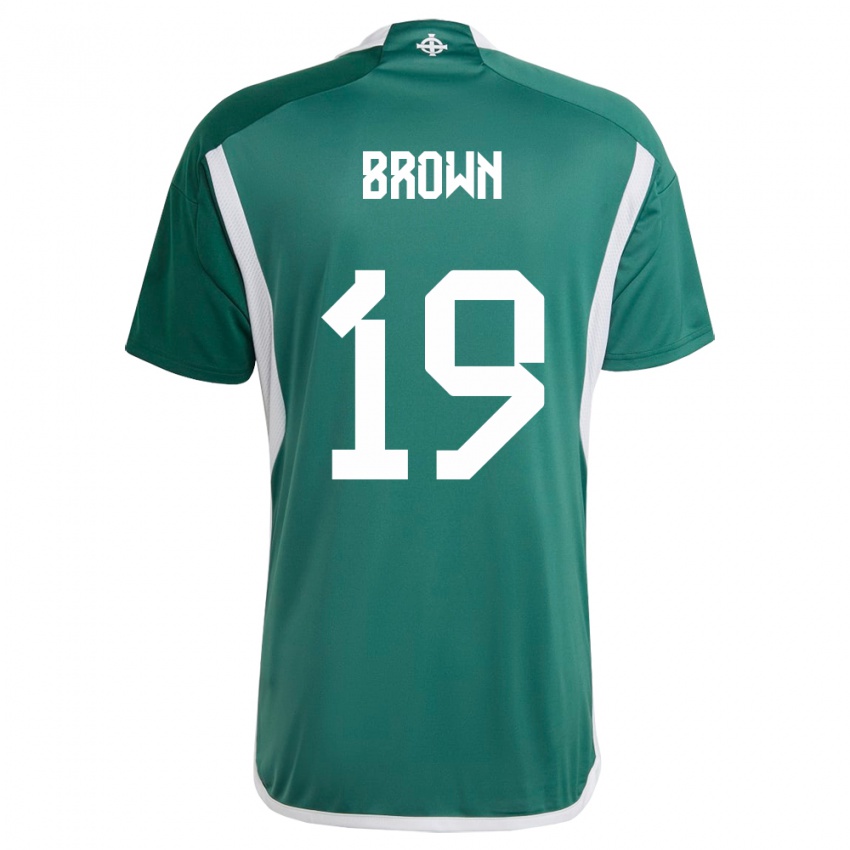 Criança Camisola Irlanda Do Norte Sean Brown #19 Verde Principal 24-26 Camisa Brasil