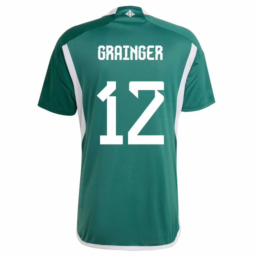 Criança Camisola Irlanda Do Norte Owen Grainger #12 Verde Principal 24-26 Camisa Brasil