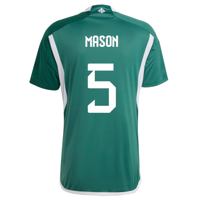 Criança Camisola Irlanda Do Norte Ellie Mason #5 Verde Principal 24-26 Camisa Brasil