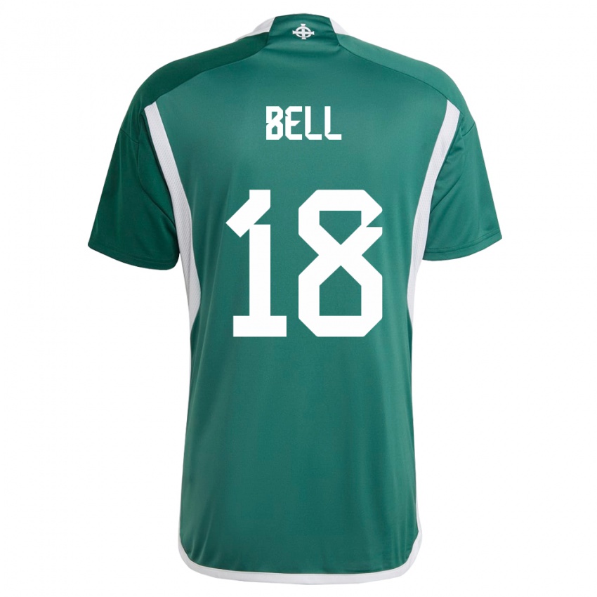 Criança Camisola Irlanda Do Norte Megan Bell #18 Verde Principal 24-26 Camisa Brasil