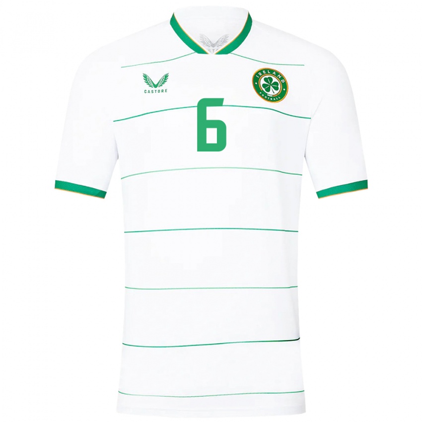 Criança Camisola Irlanda Luke O'donnell #6 Branco Alternativa 24-26 Camisa Brasil