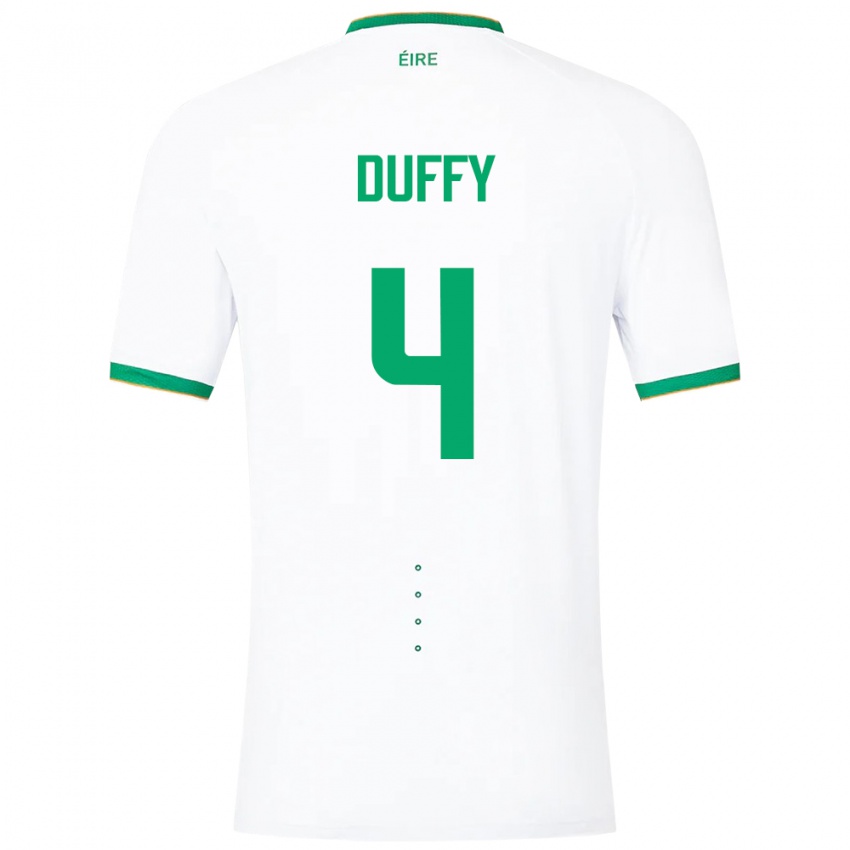 Criança Camisola Irlanda Shane Duffy #4 Branco Alternativa 24-26 Camisa Brasil