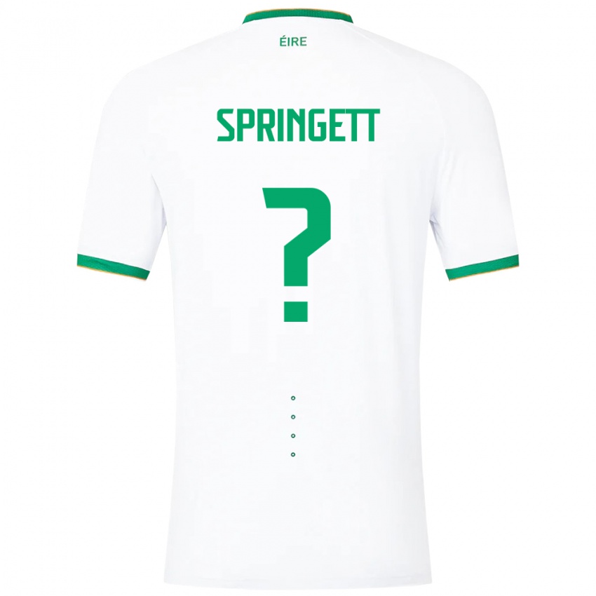 Criança Camisola Irlanda Tony Springett #0 Branco Alternativa 24-26 Camisa Brasil