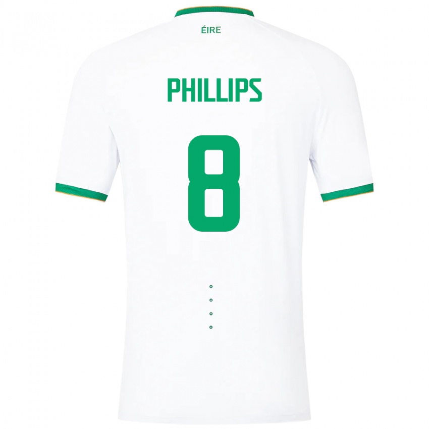 Criança Camisola Irlanda Killian Phillips #8 Branco Alternativa 24-26 Camisa Brasil