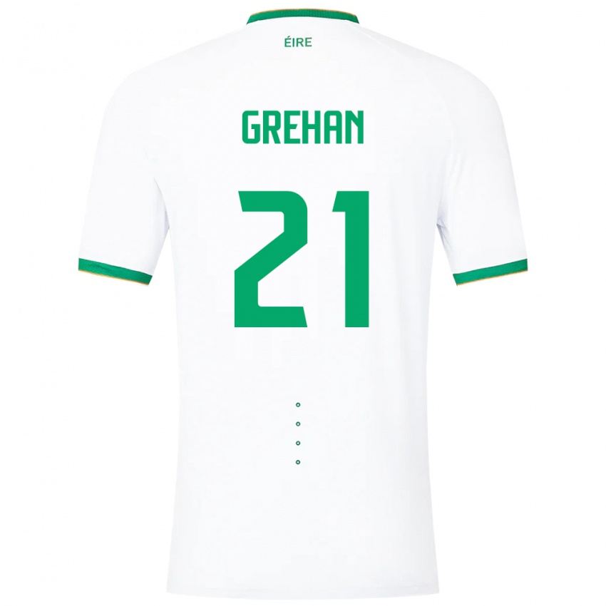 Criança Camisola Irlanda Sean Grehan #21 Branco Alternativa 24-26 Camisa Brasil