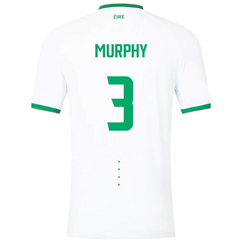 Criança Camisola Irlanda Alex Murphy #3 Branco Alternativa 24-26 Camisa Brasil