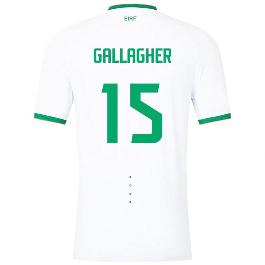 Criança Camisola Irlanda Oisín Gallagher #15 Branco Alternativa 24-26 Camisa Brasil