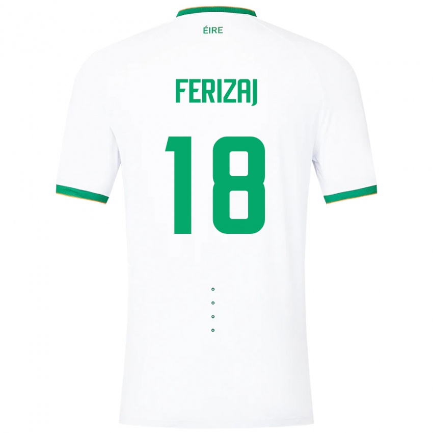 Criança Camisola Irlanda Justin Ferizaj #18 Branco Alternativa 24-26 Camisa Brasil