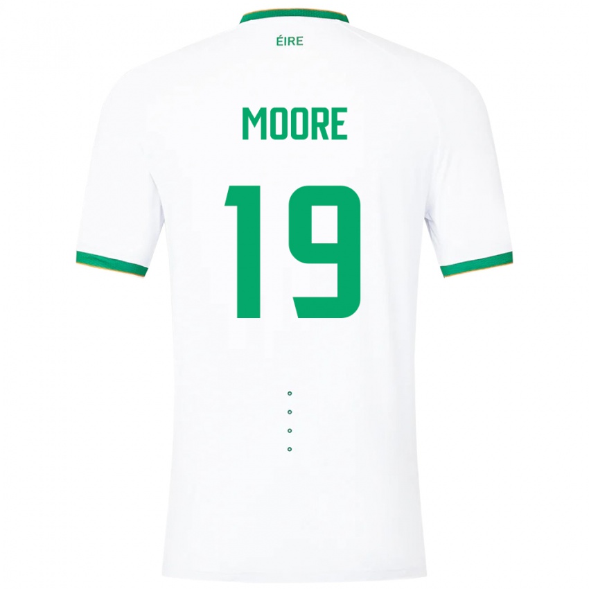 Criança Camisola Irlanda Sean Moore #19 Branco Alternativa 24-26 Camisa Brasil