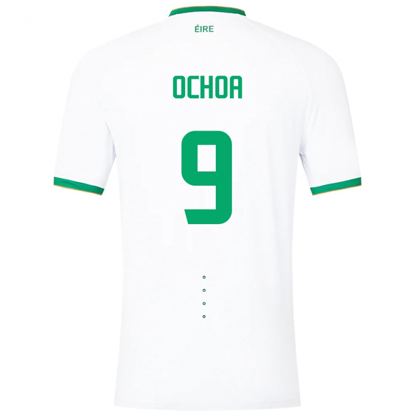 Criança Camisola Irlanda Aarón Ochoa #9 Branco Alternativa 24-26 Camisa Brasil