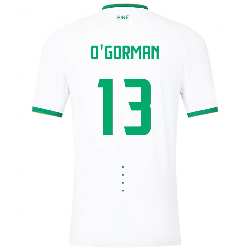 Criança Camisola Irlanda Áine O'gorman #13 Branco Alternativa 24-26 Camisa Brasil