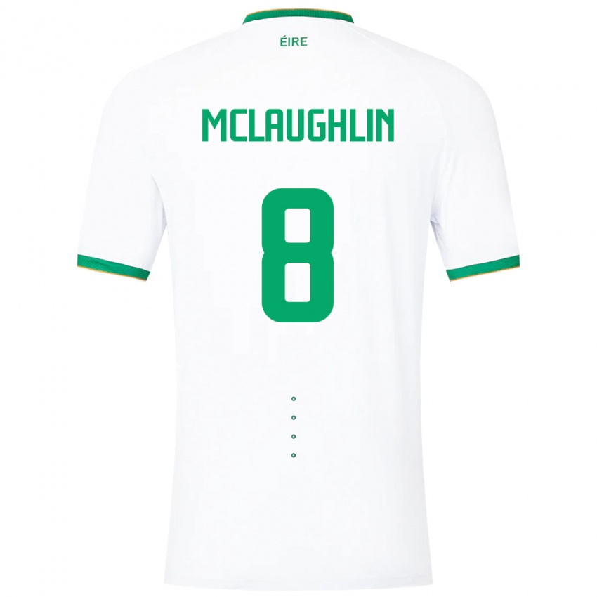 Criança Camisola Irlanda Roma Mclaughlin #8 Branco Alternativa 24-26 Camisa Brasil