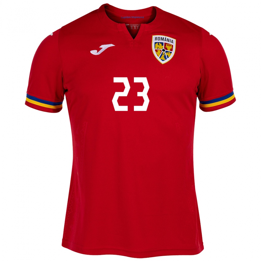 Criança Camisola Romênia David Dincă #23 Vermelho Alternativa 24-26 Camisa Brasil