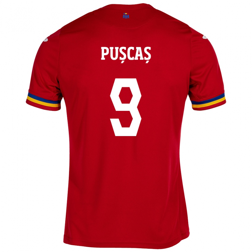 Criança Camisola Romênia George Pușcaș #9 Vermelho Alternativa 24-26 Camisa Brasil