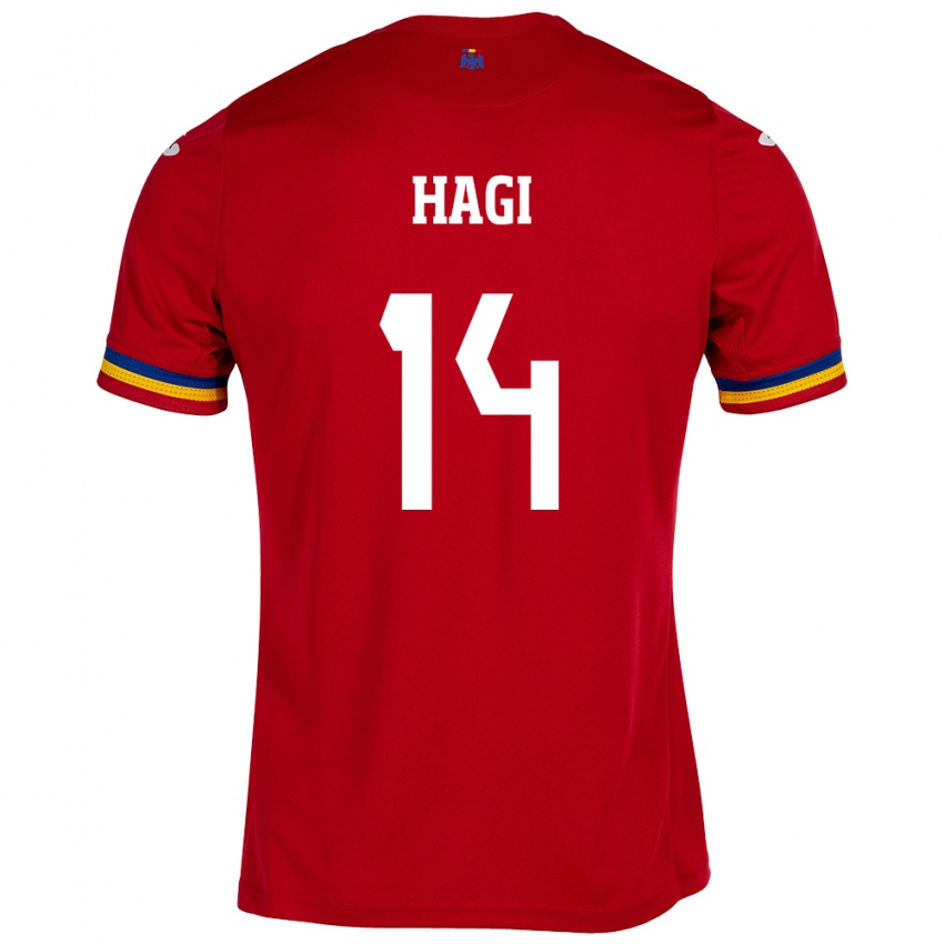 Criança Camisola Romênia Ianis Hagi #14 Vermelho Alternativa 24-26 Camisa Brasil