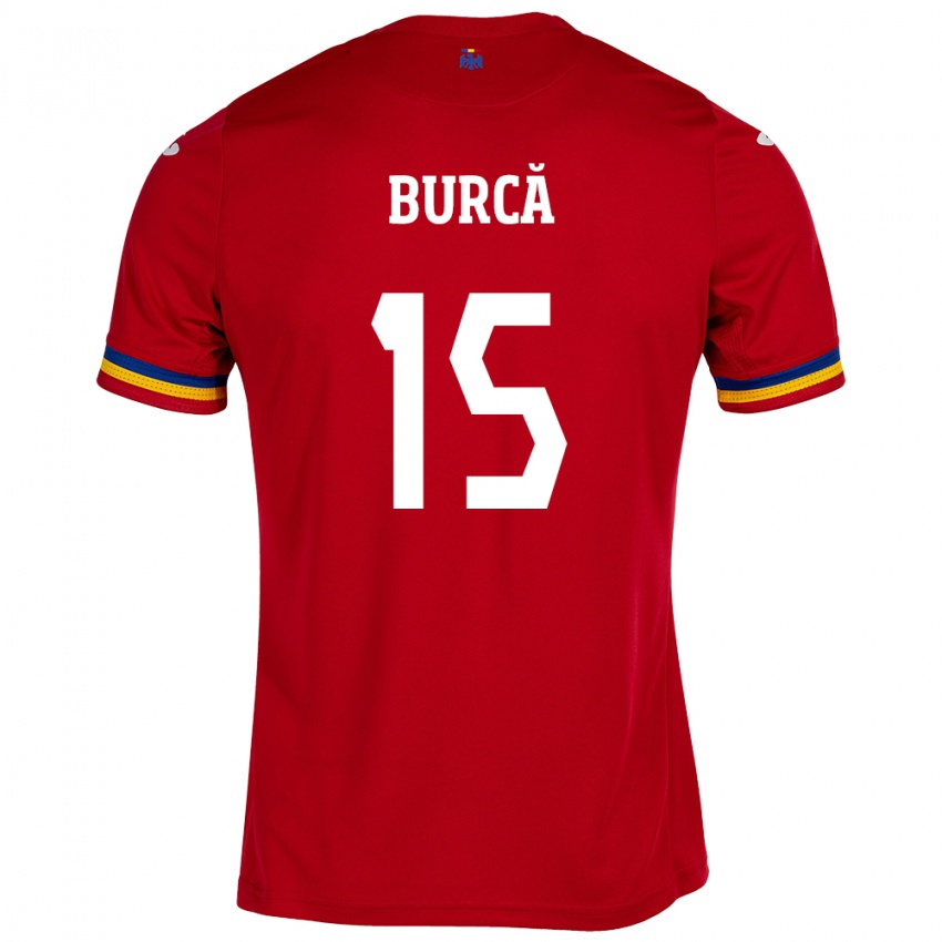 Criança Camisola Romênia Andrei Burcă #15 Vermelho Alternativa 24-26 Camisa Brasil