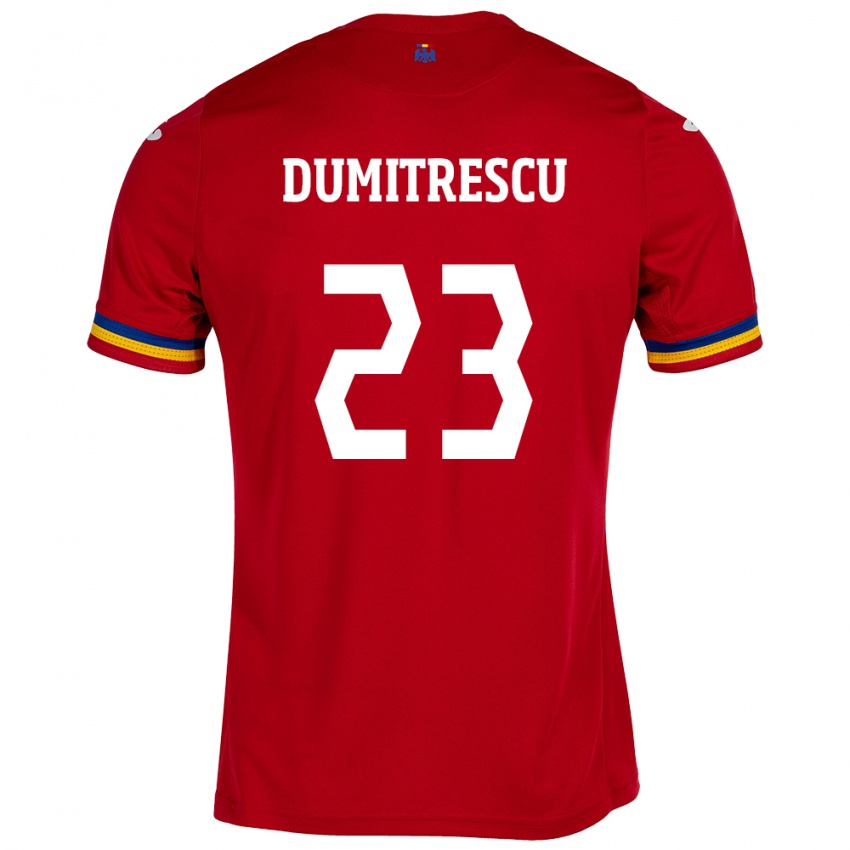 Criança Camisola Romênia Andres Dumitrescu #23 Vermelho Alternativa 24-26 Camisa Brasil