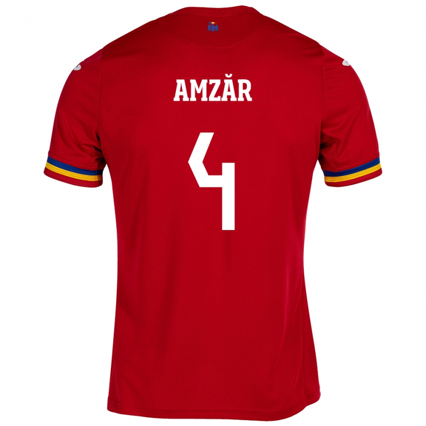 Criança Camisola Romênia Costin Amzăr #4 Vermelho Alternativa 24-26 Camisa Brasil