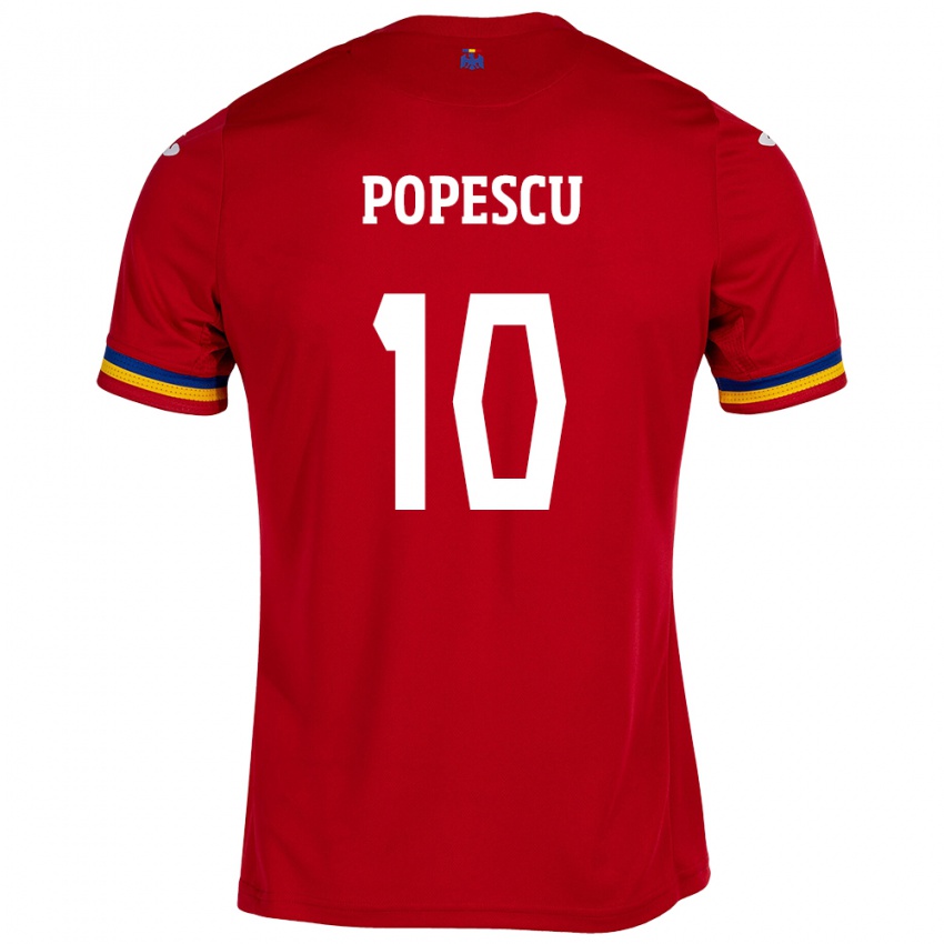 Criança Camisola Romênia Octavian Popescu #10 Vermelho Alternativa 24-26 Camisa Brasil