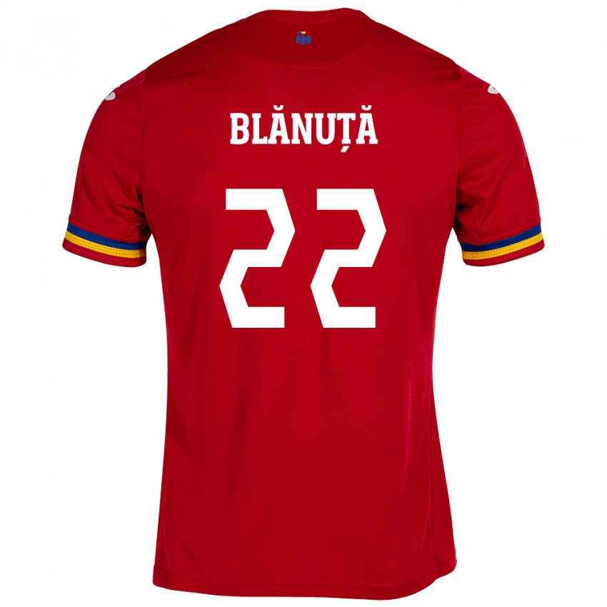 Criança Camisola Romênia Vladislav Blănuță #22 Vermelho Alternativa 24-26 Camisa Brasil