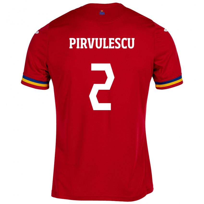 Criança Camisola Romênia Sergiu Pîrvulescu #2 Vermelho Alternativa 24-26 Camisa Brasil