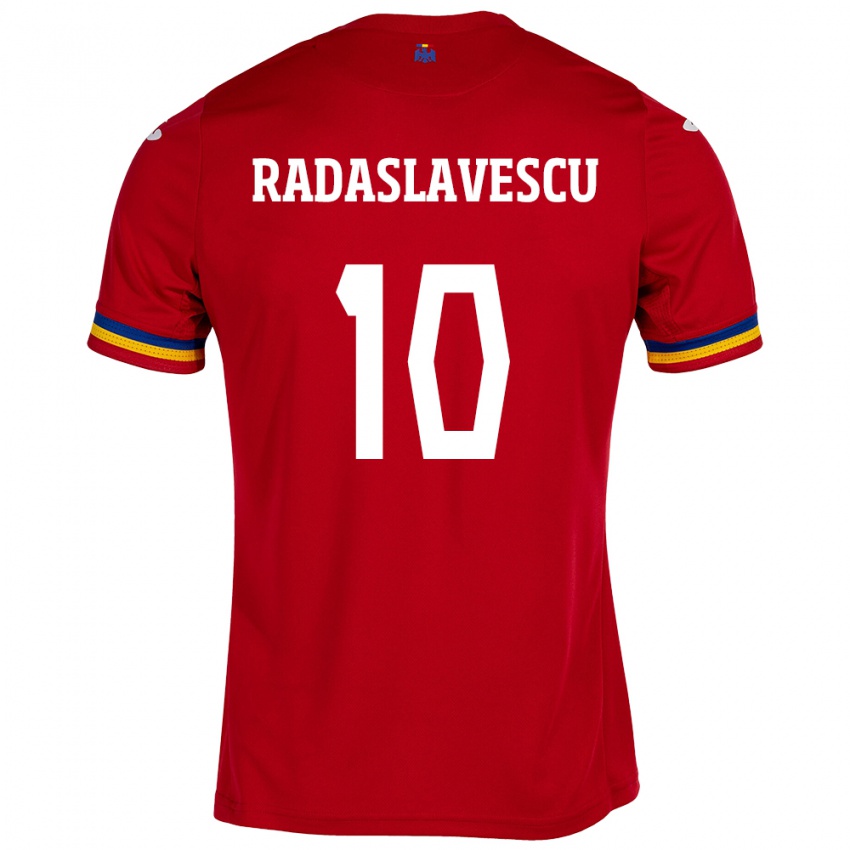 Criança Camisola Romênia Eduard Radaslavescu #10 Vermelho Alternativa 24-26 Camisa Brasil