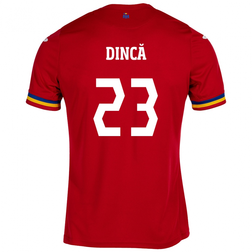 Criança Camisola Romênia David Dincă #23 Vermelho Alternativa 24-26 Camisa Brasil